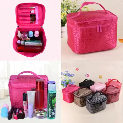 

Women Cosmetic Bag Multifunction Waterproof Portable Makeup Bag Travel Necessity Wash Pouch Printed letter Makeup Package