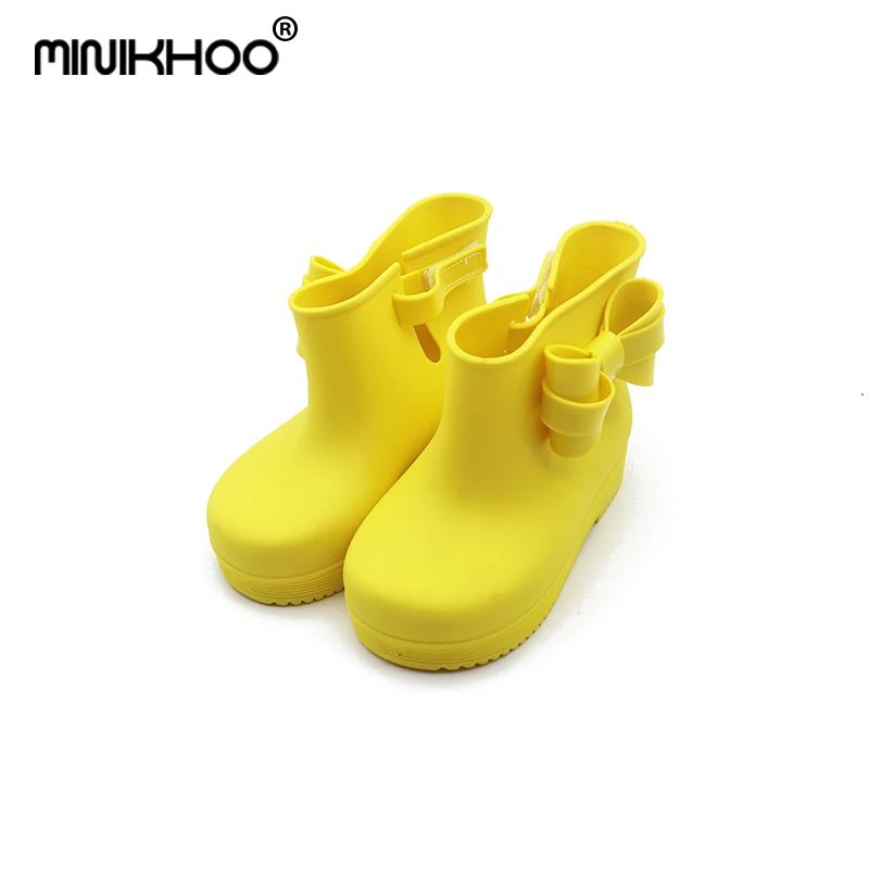 Mini Melissa 4 Color Candy Color Rain Boots Girls Water Shoes 2018 New