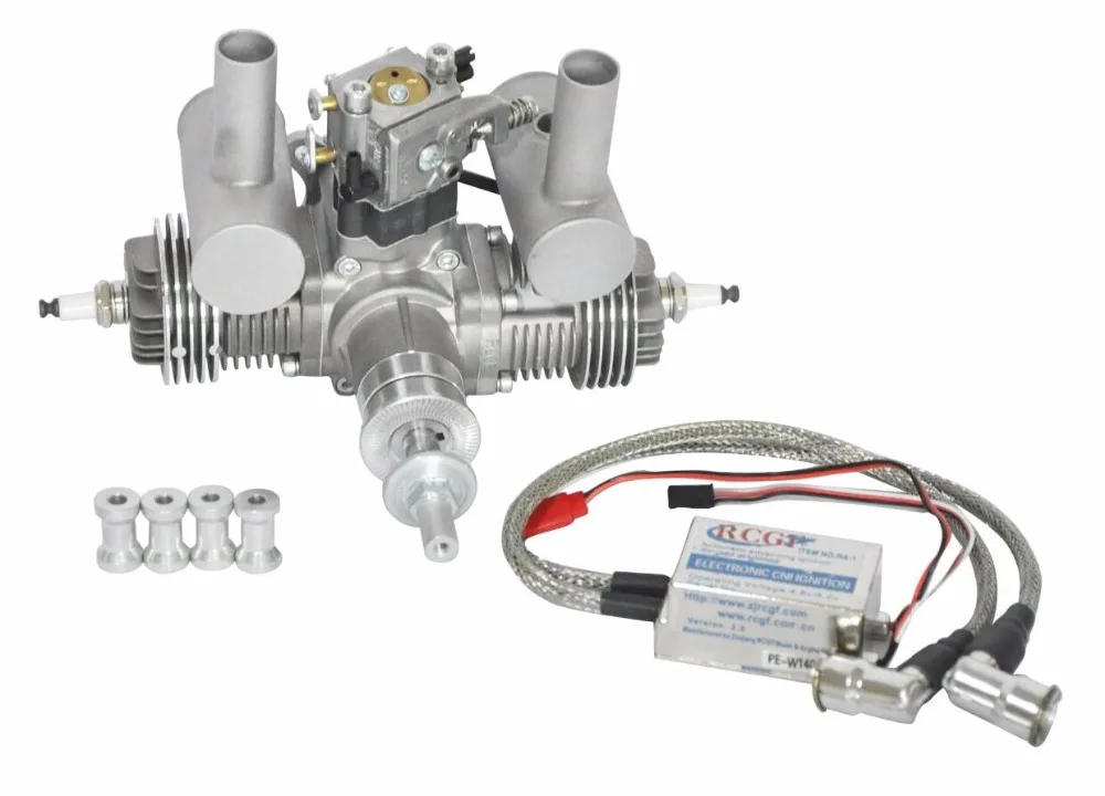 Двухцилиндровый бензиновый/бензиновый двигатель RCGF 30cc с