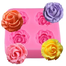 3D силиконовые формы для свеч цветок пиона глина фимо Мыло Форма для фонданов, шоколада формы для выпечки тортов инструменты для украшения торта