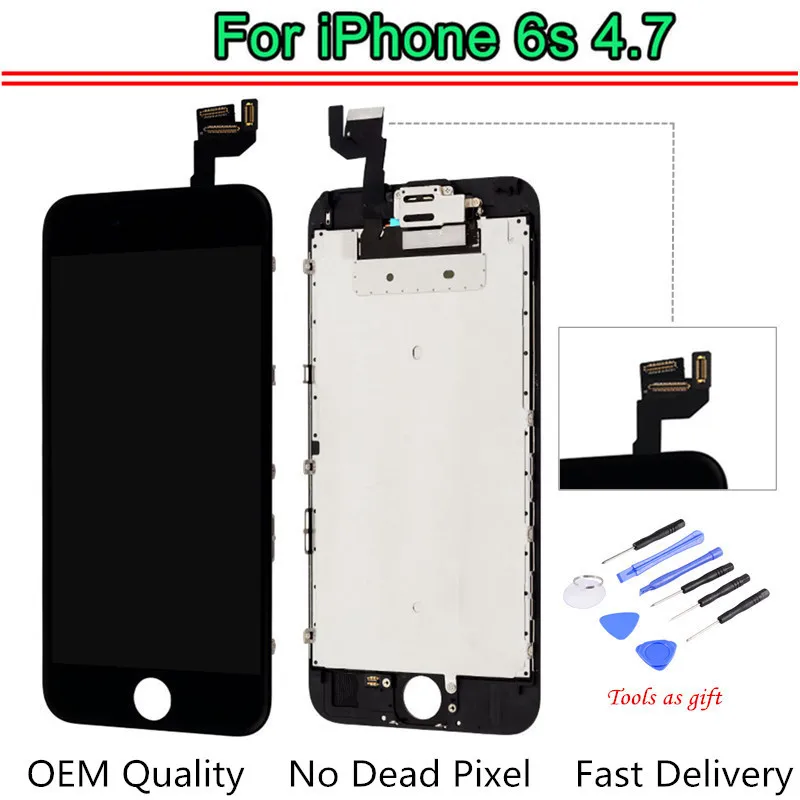 

Complete LCD Screen For iPhone 6S Display Full Set Assembly Touch Digitizer Replacement+Camera+Speaker+3D Touch+Tools Parts OEM