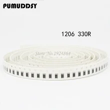 100PCS 1206 SMD Resistor 330 ohm chip resistor 0.25W 1/4W 330R 331