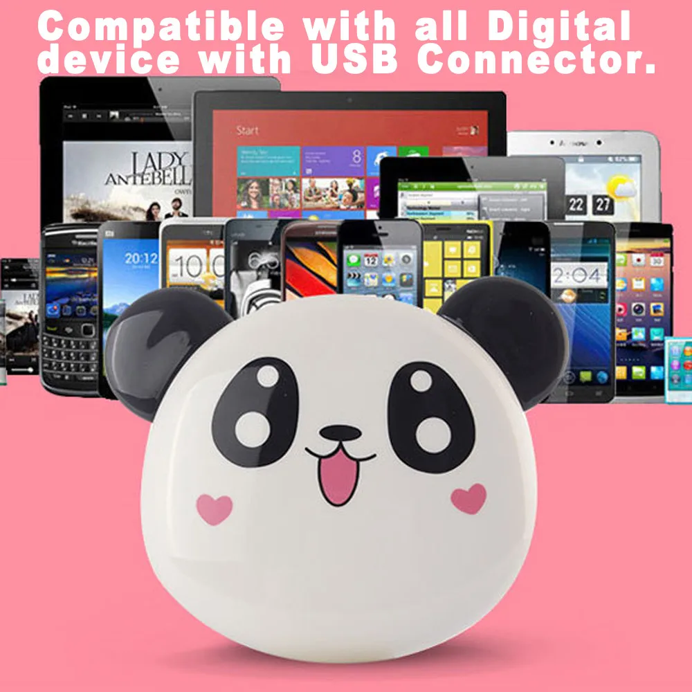 2018 Cute Panda Cartoon Emoji 12000mAh Portable USB External Battery Charger Power Bank For IPhone Powerbank Smart Phones