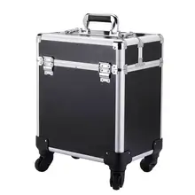 Профессиональный Чехол для макияжа, косметический Чехол, большая емкость, ручная, алюминиевый сплав, вышивка, ящик для инструментов, полупостоянная дорожная сумка