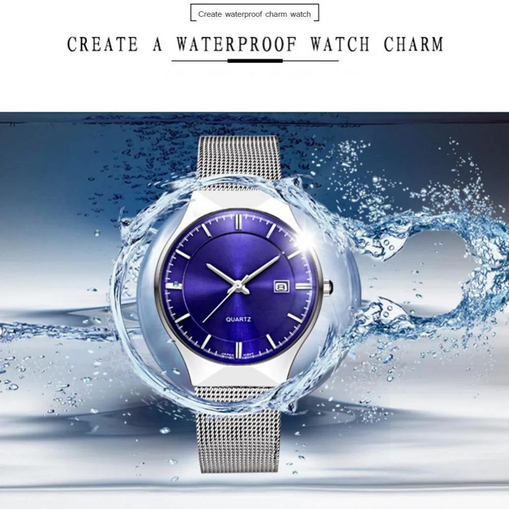 New Fashion Men Luxury Date Stainless Steel Band Quartz nice Analog Wrist Watches relogio