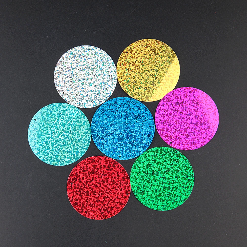 Sequins 50mm Laser Large Round Loose Hologram Sequin Paillette Sewing