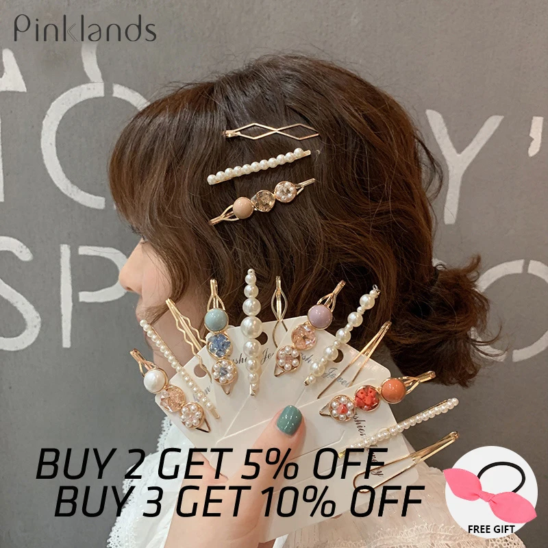 

3PCS Girls Pearl Hair Clip Fashion Metal Hair Clips Barrette Stick Women Bobby Hair Pins Hair Styling Accessories for Wedding