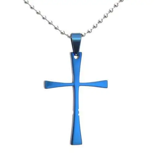 

12Pcs 316L Stainless Steel Cross Pendant without Chain,3 Color (Siver / Black / Blue) for Choose