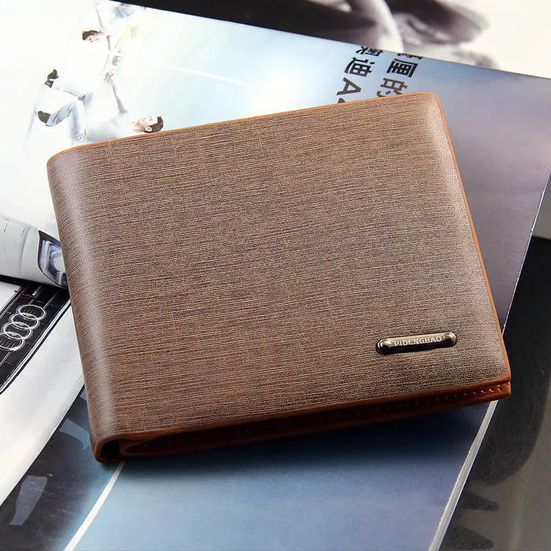 

High Quality Men Short Wallets Brown Bifold Wallet Male Brand Leather Card Holder Money Cash Wallet Purses Pockets