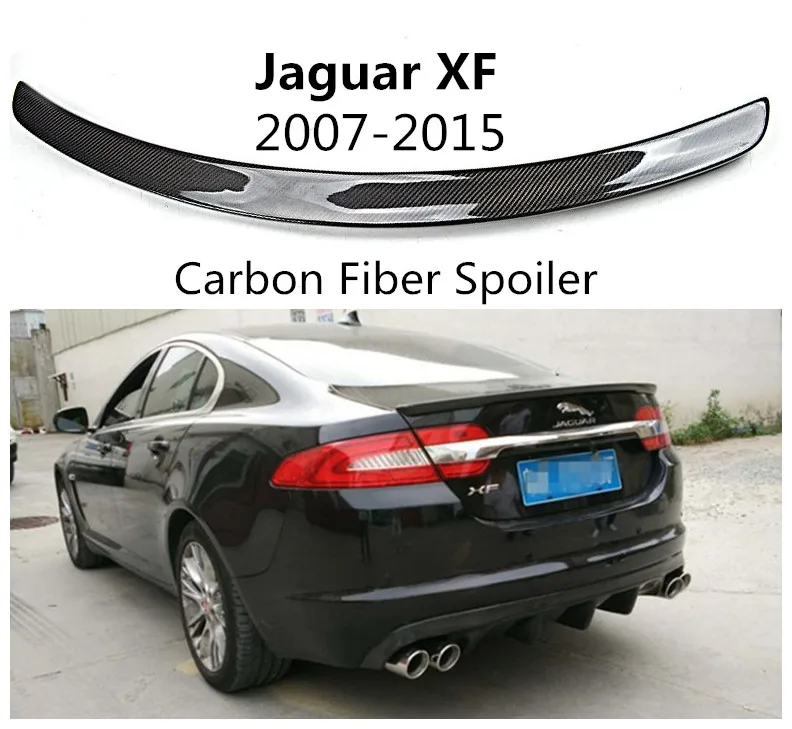 Real Carbon Fiber Spoiler For Jaguar XF XFL 2007 2015 Wing Spoilers