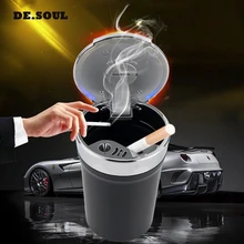 Fashion Auto Accessories Car Ashtray With LED Lights Environmental Protection And Practical Car Ashtray Storage Cup 4S Shop