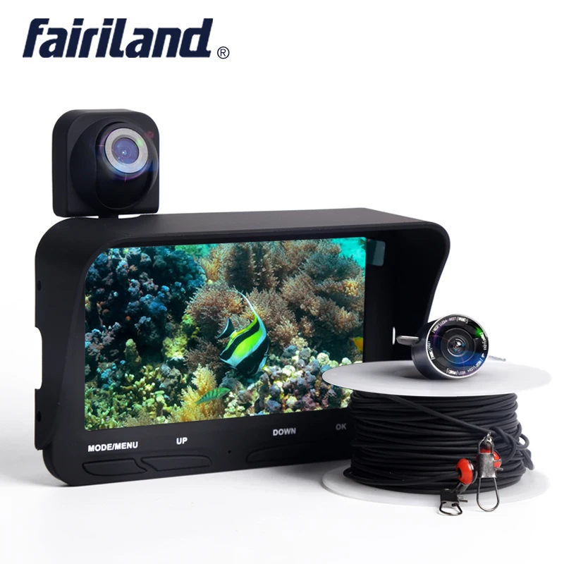 

4.3" HD Fish Finder TFT LCD Monitor Screen Night Vision DVR Video 6 Infrared LED Underwater + Overwater Camera Wide-angle