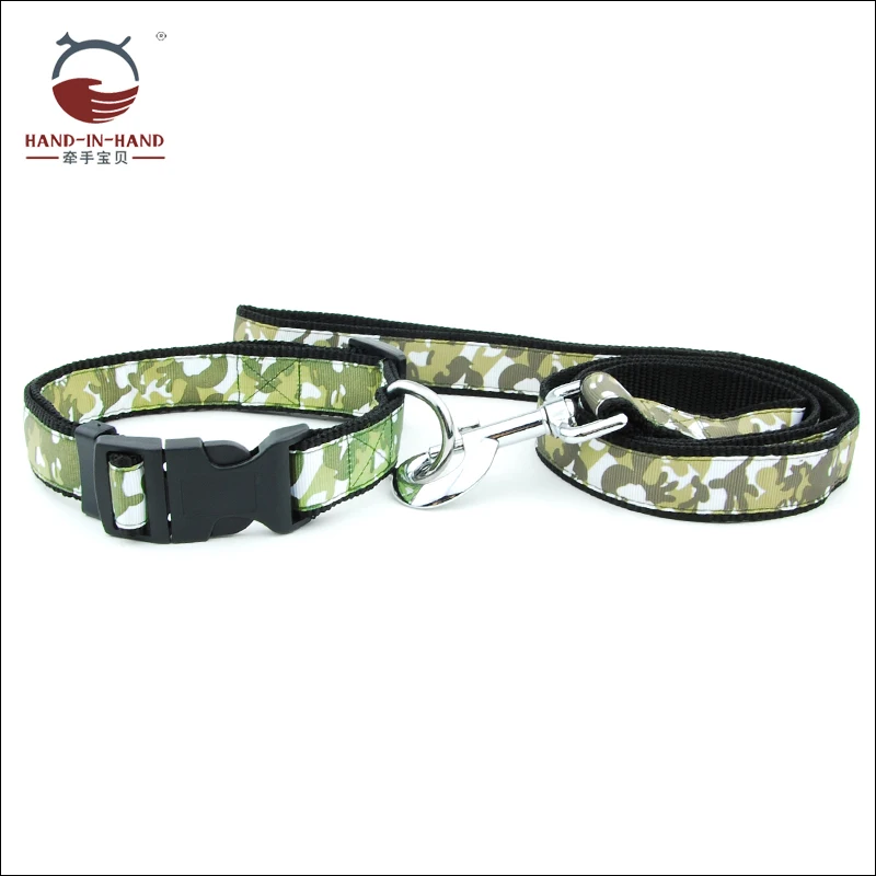 

Dog Collar and Leash Medium Large Dog Pet Product Camouflage Print Collar Lead Set