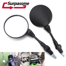 Motorcycle Accessory Aluminum +ABS Rearview Mirrors Round Side Mirrors Black Universal for Honda Suzuki Kawasaki Yamaha universal cnc motorcycle aluminum rearview mirrors fit for suzuki yamaha etc red color