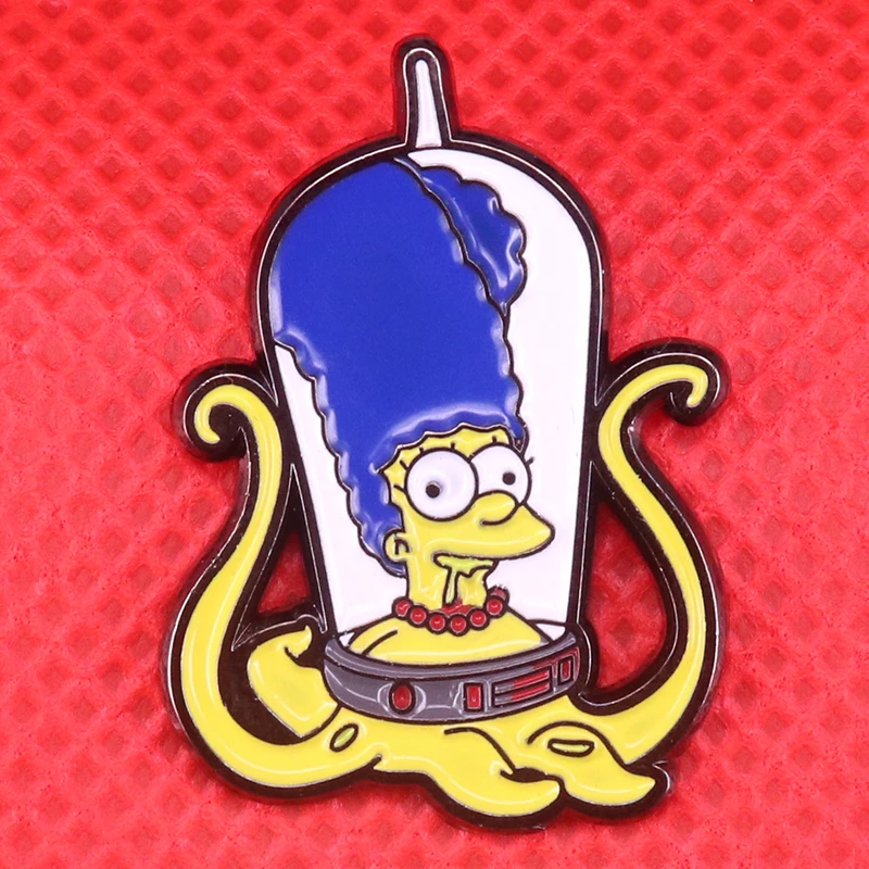 

Marge Simpsons enamel pin cute cartoon internet meme brooch pop culture pins funny anime gift women shirts backpack accessory