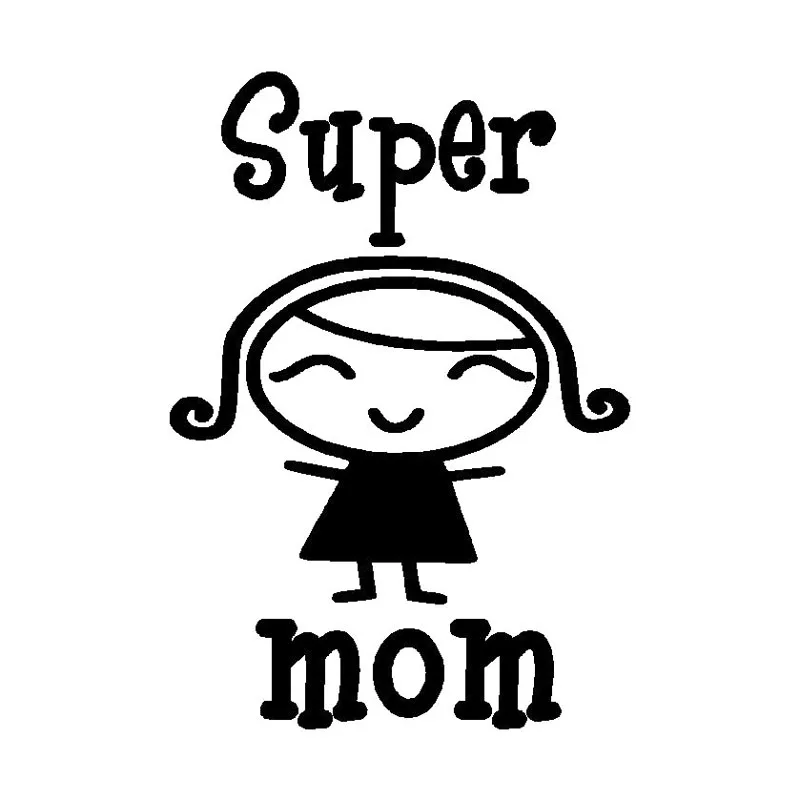 10.8X15.5CM SUPER MOM...Unique Vinyl Graphic Decal Car Window Sticker