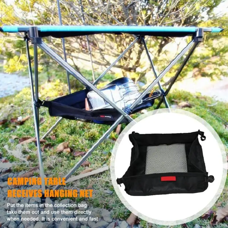 

New Outdoor Folding Table Storage Pouch Bag Picnic Portable Storage Basket Hanging Mesh Pouch Camping Organizer L/XL
