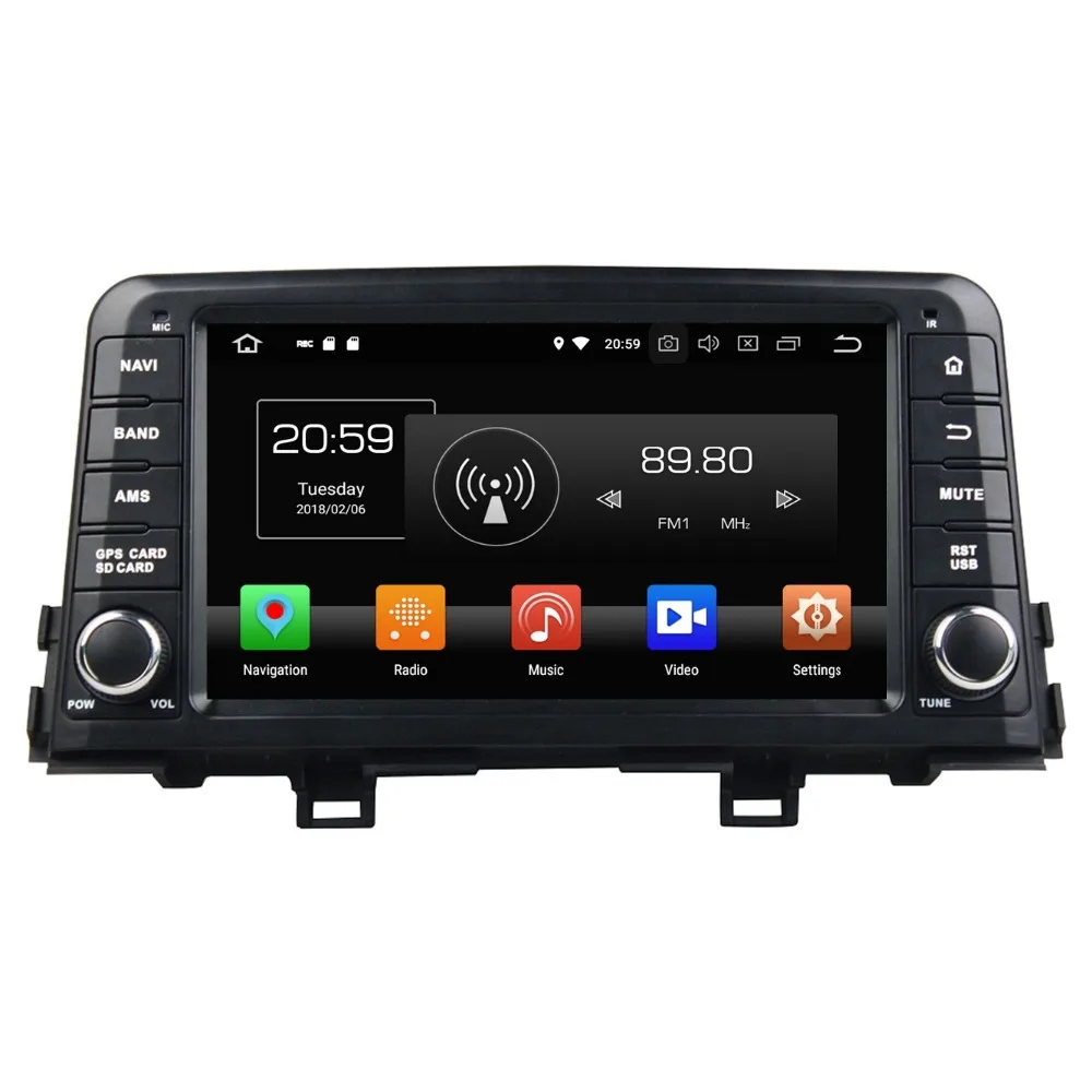 Excellent 8" Android 8.0 4GB RAM Car Radio GPS Multimedia Head Unit for Kia Morning Picanto 2016 2017 Bluetooth WIFI USB DVR Mirror-link 1