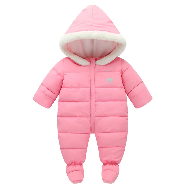 Детские комбинезоны; плотная теплая одежда с капюшоном для альпинизма; зимний комбинезон для новорожденных; Верхняя одежда для мальчиков и девочек; CL5064 - Цвет: Pink