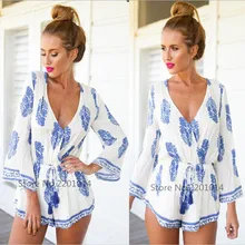 New White Summer 2016 Vestido De Festa Short Robe Sexy Jumpsuit Romper Summer Overalls for Women Tunic Bodysuit Beach Plus Size