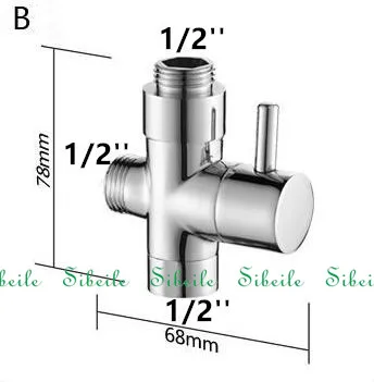 SBLE Ванная комната Туалет Биде 3/4 ''1/2'' Т-адаптер душевой переключатель клапан смеситель для душа тройник соединитель Shattaf клапан латунь Сделано