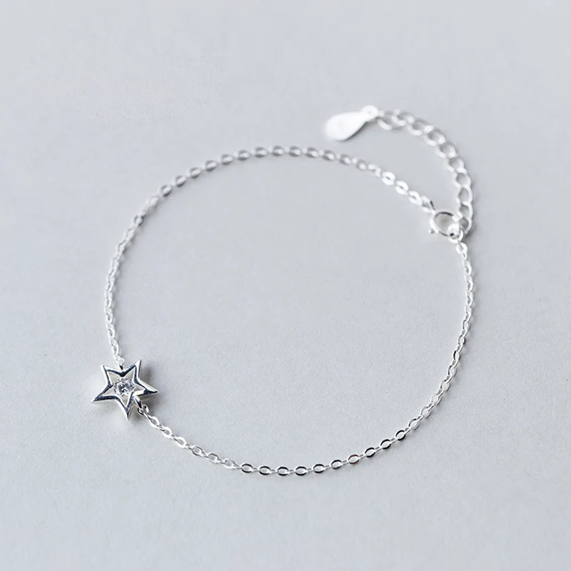 La MaxZa Star Стразы подвеска серебряный браслет 925 женская Ювелирная цепочка модные минималистичные браслеты из стерлингового серебра для женщин