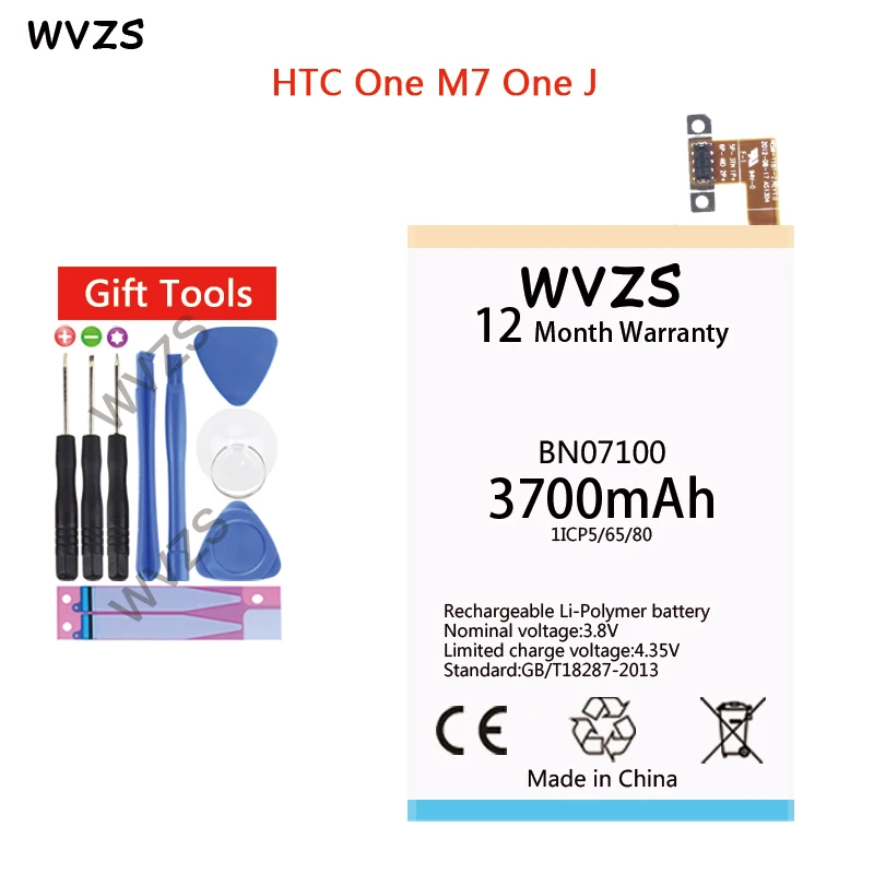 Wvzs 3700mAh литий-полимерный аккумулятор BN07100 для htc One M7 801E 801S 801N 801V 801U 802D 802W 802T HTL22 J