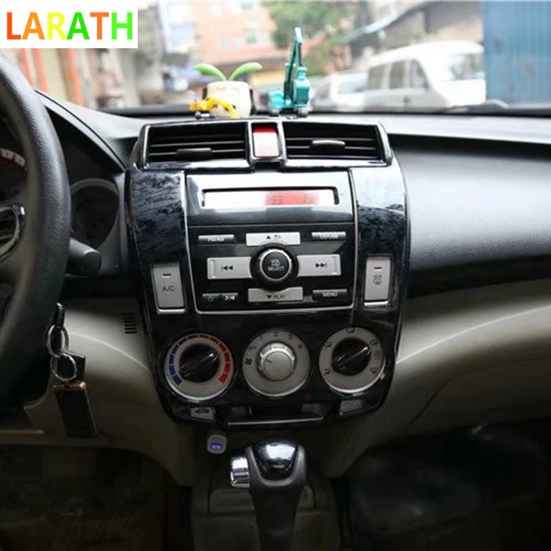 For Honda City 2008 2012 Carbon Fiber Car Interior Central Console Cd Panel Control Air Condition Switch Cover Trim Frame Chromium Styling Aliexpress