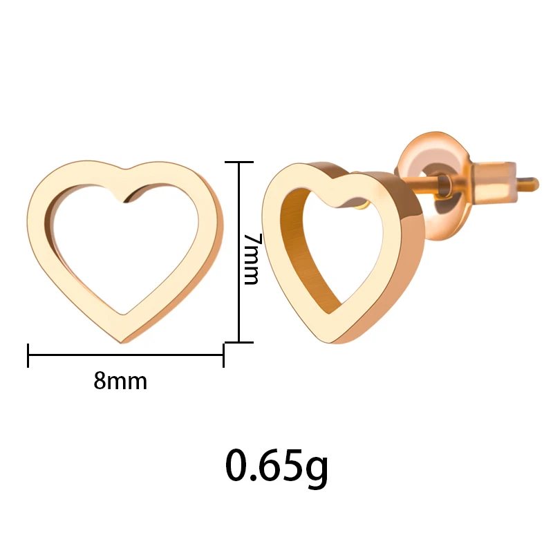 Olowu серьги в форме сердца из нержавеющей стали корейские милые мужские сережки-гвоздики цвета розового золота для детей wo men