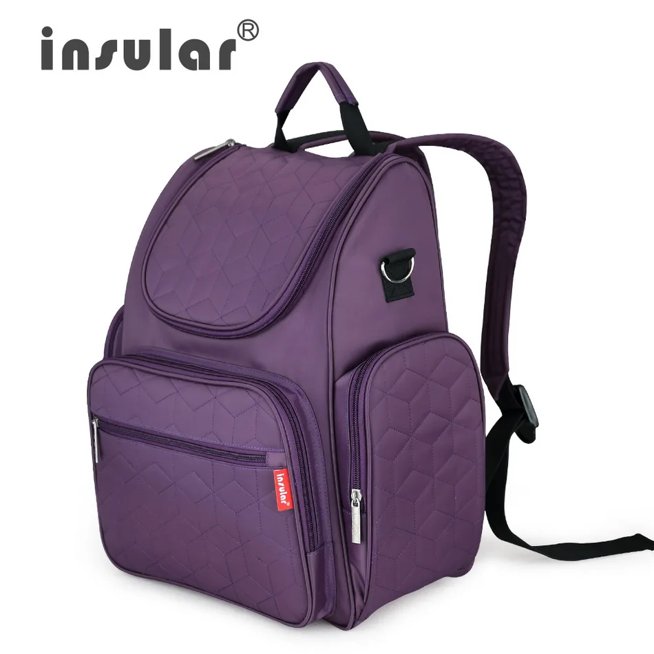 Insular Детские рюкзаки для подгузников, сумки для подгузников, многофункциональные сумки для мам, сумки для детских колясок, сумки для хранения - Цвет: Purple
