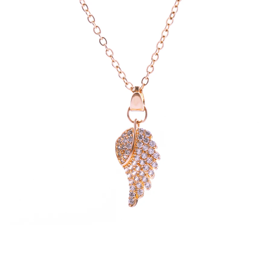 

New Arrival wing feather Zircon crystal Necklaces & Pendants for Women Jewelry Wedding pendant Chokers Necklace