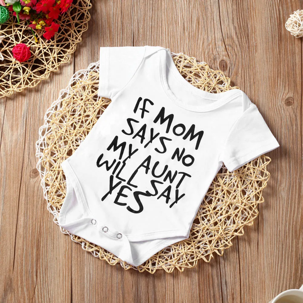 

2019 Hot Sale Newborn Infant Baby Boy Girl Letter Printed Cotton Bodysuit Kids Clothes Outfit Soft Comfortable White Clothing