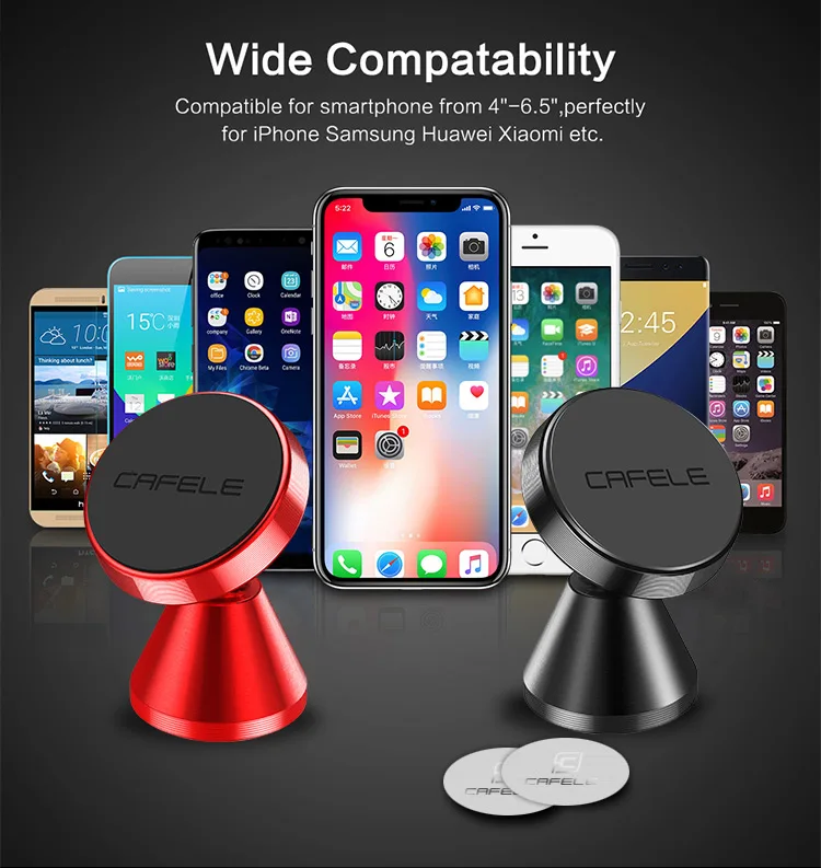 Cafele 360 Rotatable magnetic car phone holder Stand For iPhone Samsung Xiaomi Magnet car Mobile Phone Holder support GPS