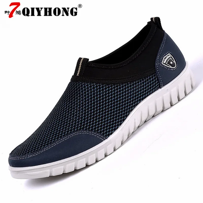 حذاء رجالي كاجوال رياضية الصيف شبكة تنفس مريحة حذاء رجالي المتسكعون footwears Slipon المشي كبير حجم 38-48