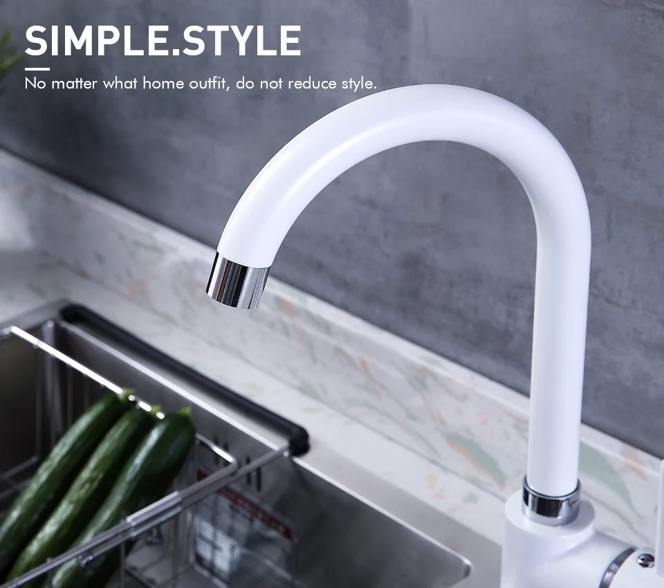 Gisha Brass Kitchen Faucets Hot And Cold and Water Faucets Basin Sink Tap Mixer Black White Beige faucet handle Kitchen Faucet