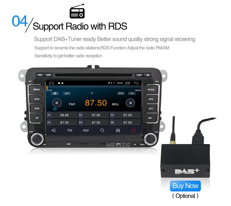 Best 7 inch Android 7.1 2din Car GPS navigation Player for VW Caddy EOS Golf Jetta Passat tiguan polo golf 5 with DVD BT radio stereo 19