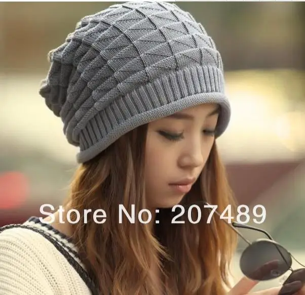 

ladies's men's fashion check ear protect knitted hat Beanies Cap Autumn Spring Winter multi color option whcn+