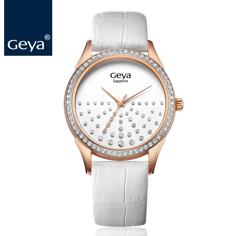 Goede Geya Japanse MIYOTA 2039 Vrouw Mode Quartz Horloge Waterbestendig Sapphire Crystal Dames Horloge Strass Vrouwelijke Klok