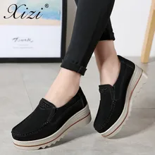 XIZI 2018 Womens platform loafers Shoes ladies Sneakers Leather Suede Casual Slip on Flats Creepers shoes woman big size 35-42 цена XIZI 2018 Womens platform loafers Shoes ladies Sneakers Leather Suede Casual Slip on Flats Creepers shoes woman big size 35-42 цены онлайн