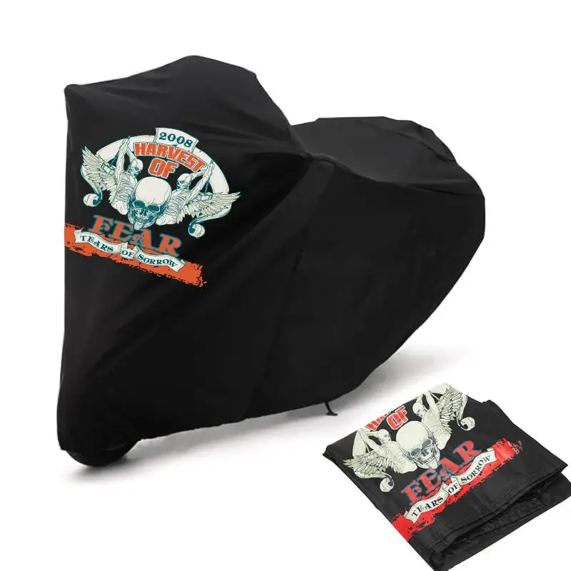 Partol Black XXL Twin Man Skull Pattern Motorcycle Cover Waterproof Fadeproof UV Against Rain Snow Dust
