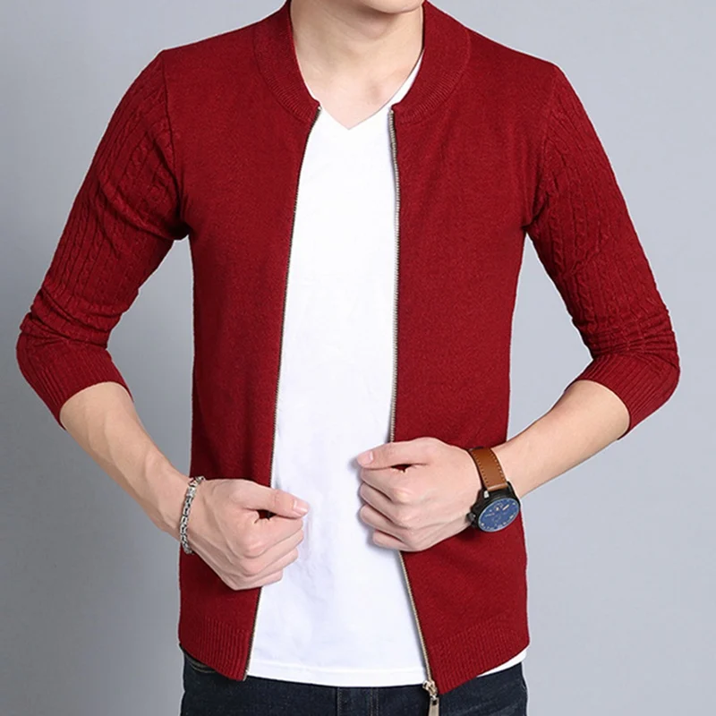 CYSINCOS мужской свитер, мужская куртка, одноцветные свитера, трикотаж, теплый свитер, кардиганы, мужская одежда
