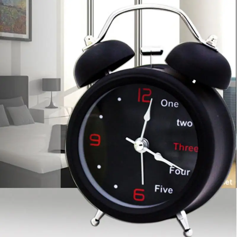 Ретро цифровой будильник циферблат номер Круглый двойной колокол иглы часы настольные часы для детской комнаты украшения дома
