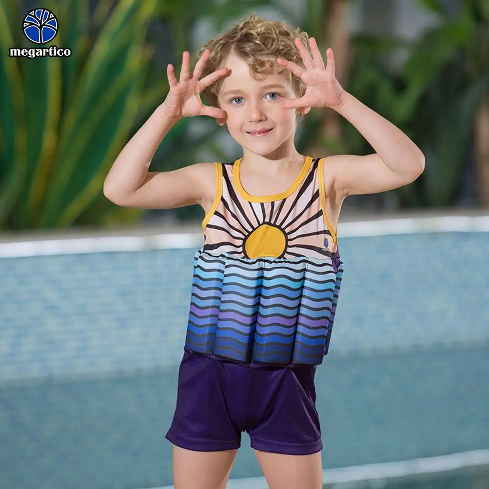

Megartico Child Swimsuit Boy Zip Swimming Suit Float Buoyancy Swimwear Detachable Bathing Suit Protective Safe Learning swimwear