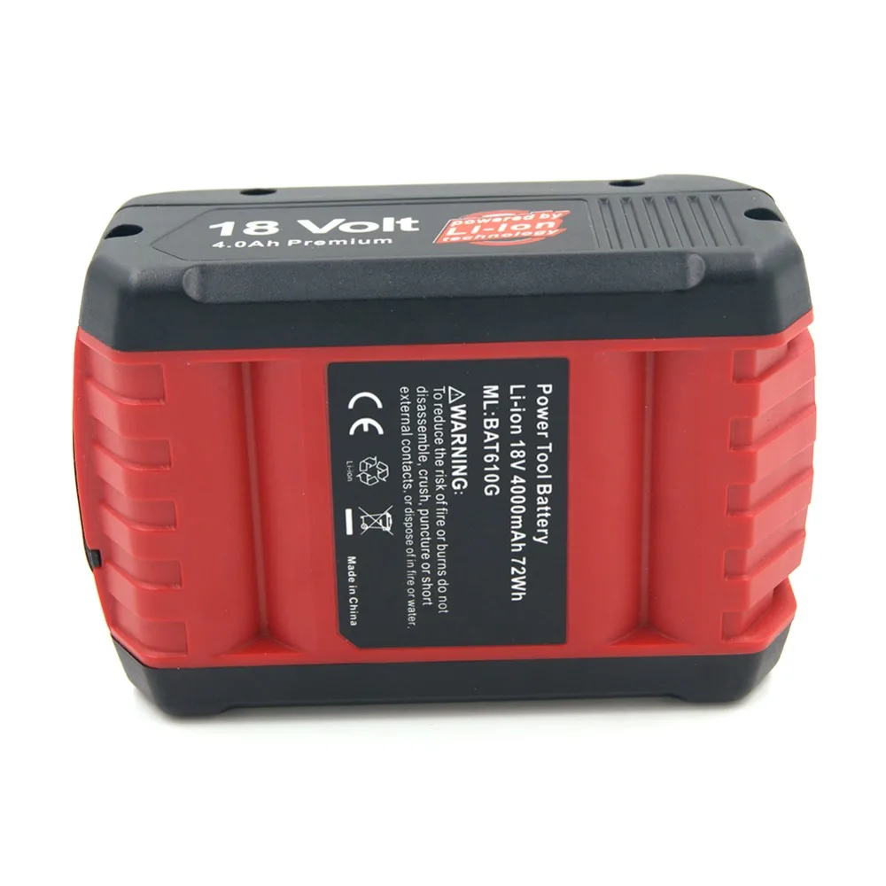 Аккумуляторные электроинструменты, Сменные Аккумуляторы 4000 mAh, литий-ионные аккумуляторы для Bosch 18V BAT609 BAT618 BAT620 2607336092 GSR18V-Li