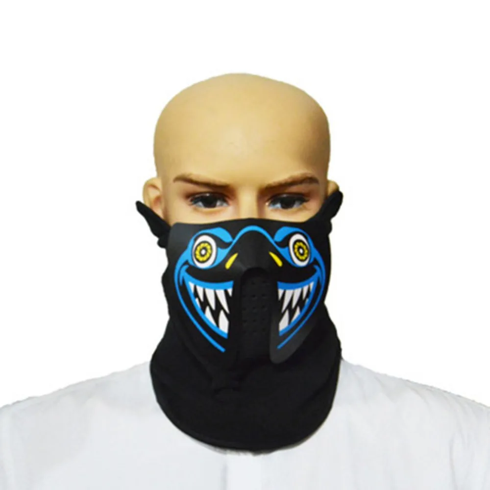 

Full Face Halloween Dancing Party Masks Voice Sound Control LED Bendable Cool Light Party Mask Face Cover Glow Blazing In Dark