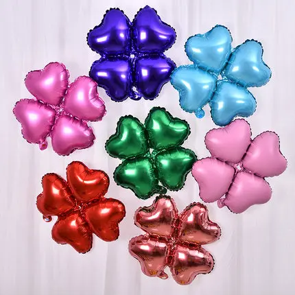 

four leaf clover Aluminum foil balloons building column arch Birthday Wedding Halloween Party decoration ball 5pcs 4petal 18inch