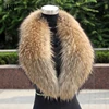 Natural Fur Collar Real raccoon fur fox collar natural Genuine Big Raccoon Jacket Fur  scarf warp shawl winter neck warmer 4