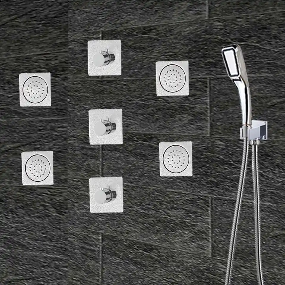 Luxury Led Shower Set Bathroom Large Flow Thermostatic Valve Bathroom Large Flow Thermostatic Valve