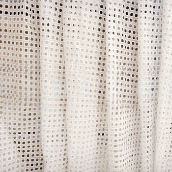 

2Yards White Square Hollow Lace Cloth Embroidered Women's Summer Cotton Cloth Hollow Lace Fabric
