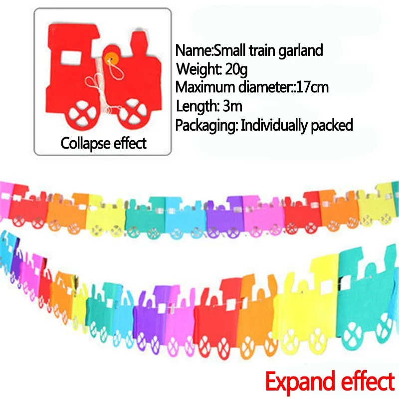 3 м висячая тканевая бумага цветок Сердце поезд Гирлянда для детей день рождения украшение для детской комнаты DIY баннеры